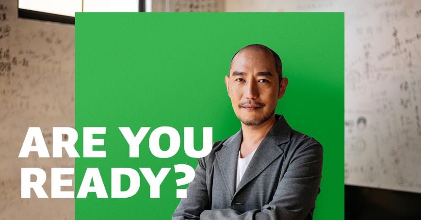 Are you Ready? text appears next to a person and green background.