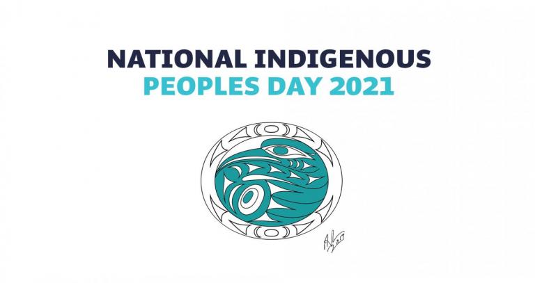 National Indigenous Peoples Day 2021 banner with artwork by Bear Horne