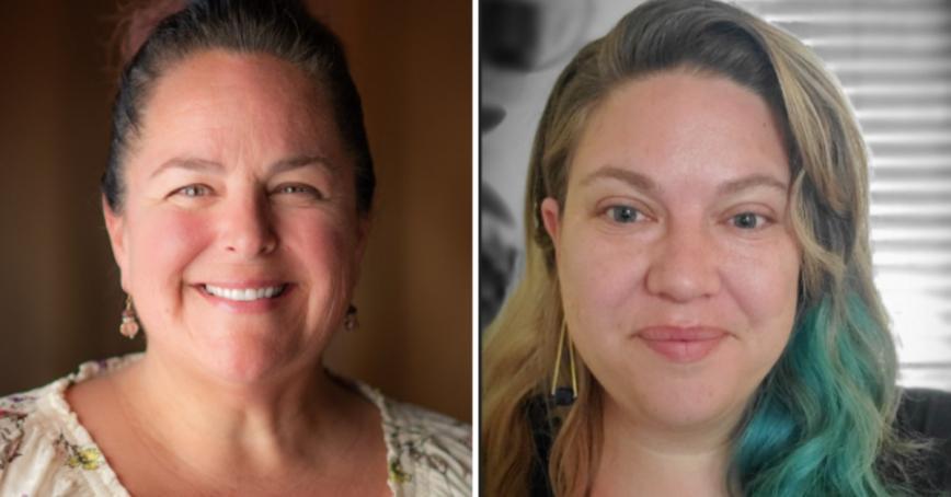 Side-by-side photos of HR Associate Director Lisa Robinson and Research Development Coordinator Gwen Hill