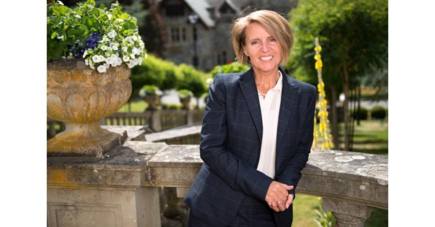 kathy-bishop-sitting-outside-at-Royal-Roads-University