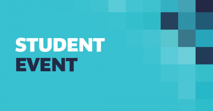 Student event banner.