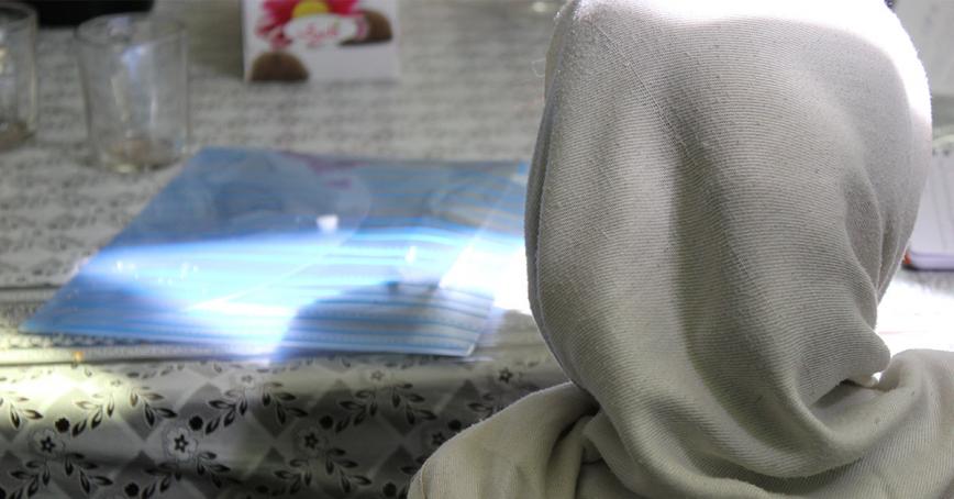 woman looking away from camera