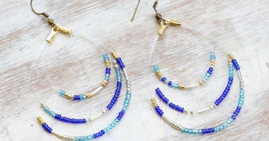 Image of a pair of seed bead earrings PC: The Sweetest Occasion