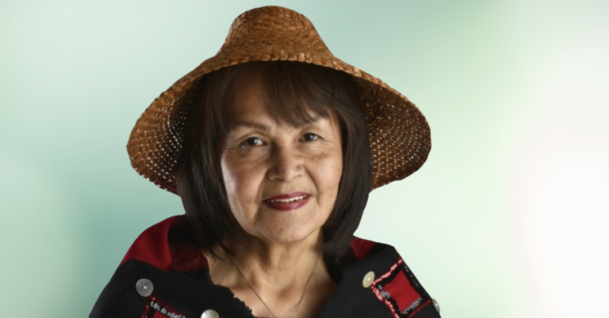 Formal portrait of Lillian Howard, a member of the Mowachaht/Muchalaht First Nation of Nuu-chah-nulth, Kwakwaka'wakw and Tlingit ancestry.