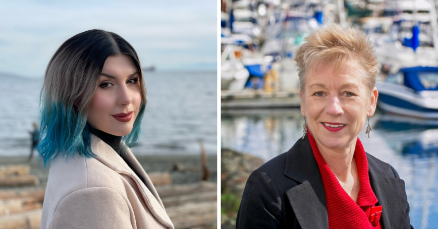 Left: head shot of Christiana Jones, MAPC student Right: head shot of Debra Hellbach MAPC grad