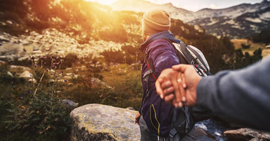 two people traveling