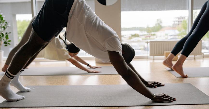 Person doing a yoga pose