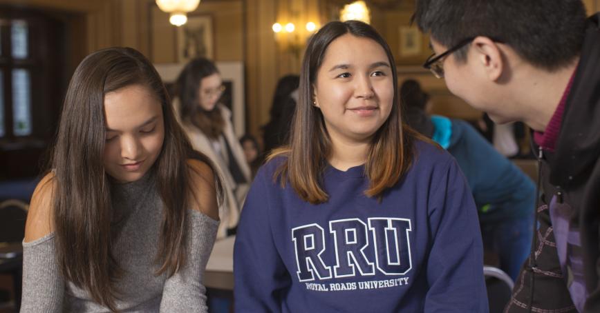 students talking