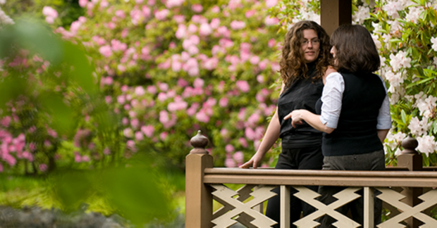 students in the RRU gardens