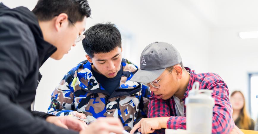 students studying together