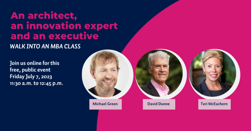 Headshots of each of the participants with event info.