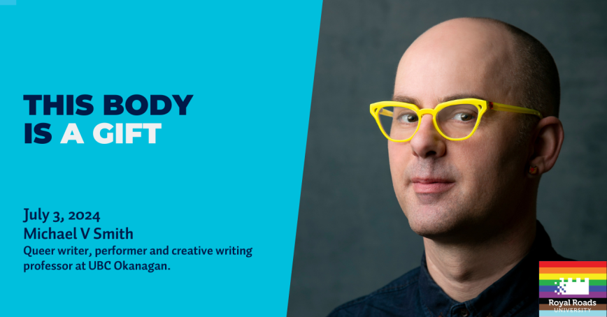 Michael V Smith beside event title: This Body is a Gift