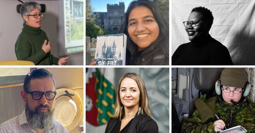 Collage, clockwise from upper left corner: Jessie Zhang, Jessica Rita Rampersad, Isha Thompson, Bettina McCulloch-Drake, Kim Wickens, Lew MacDonald