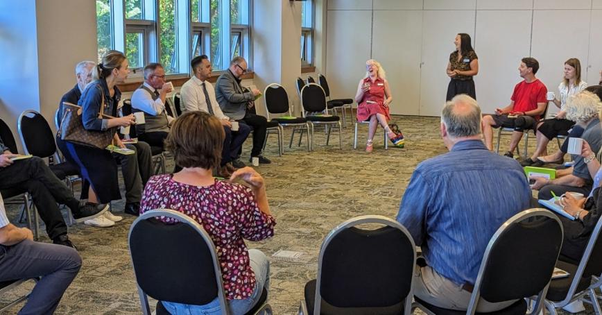 employers sitting in circle, talking