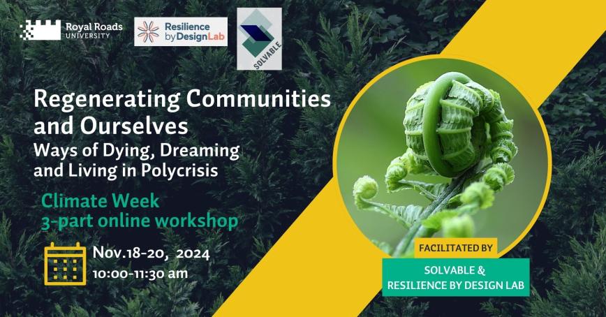 Climate Week regenerar workshops poster with fern image