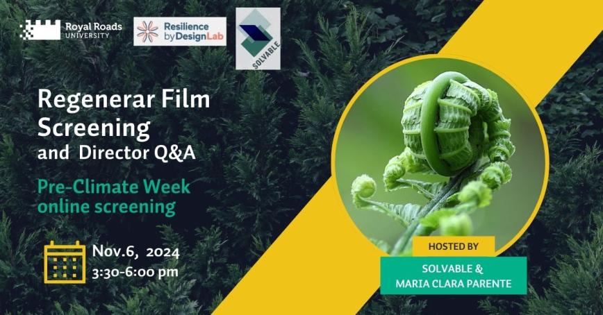 Climate Week Regenerar screening poster with fern image