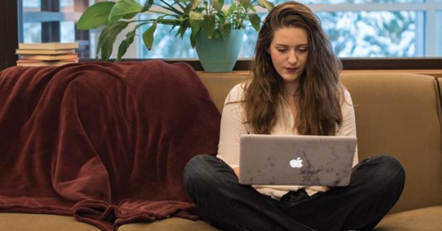 student at laptop