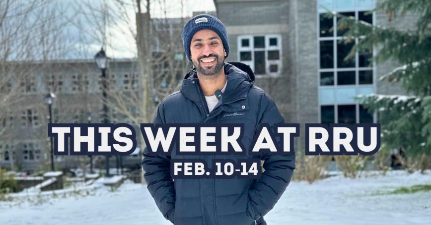 Beerinder standing in front of Hatley Castle