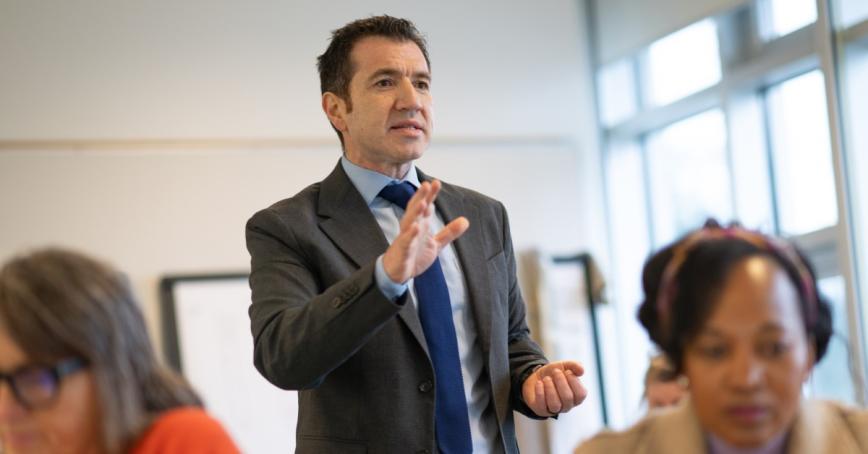 Dr. Hassan Wafai teaches a DBA class.