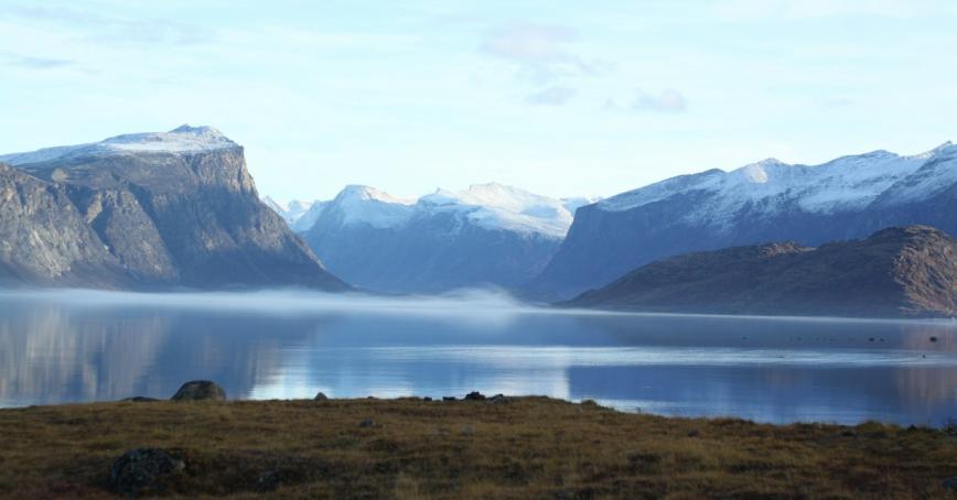 Scenic view of Nunavut shoreline