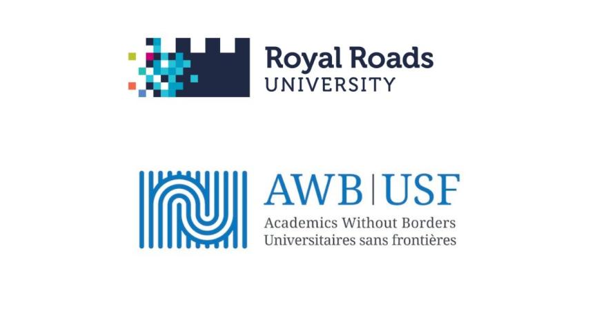 Royal Roads University logo and Academics Without Borders logo