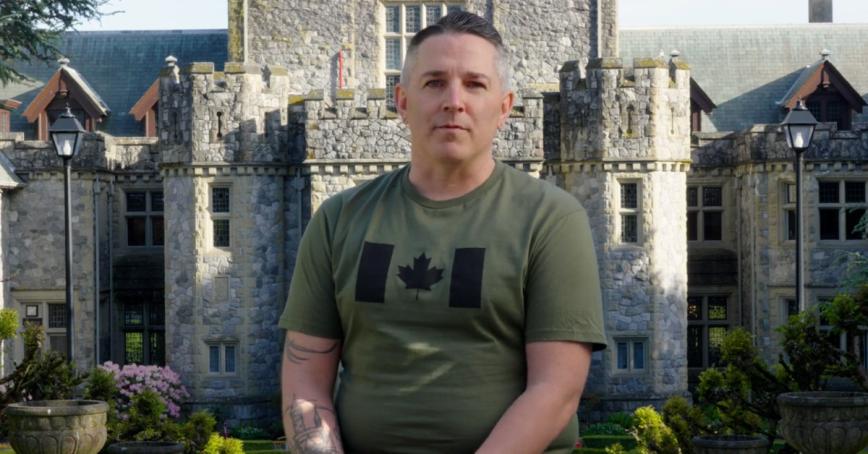 Steven Smith with Hatley Castle in the background