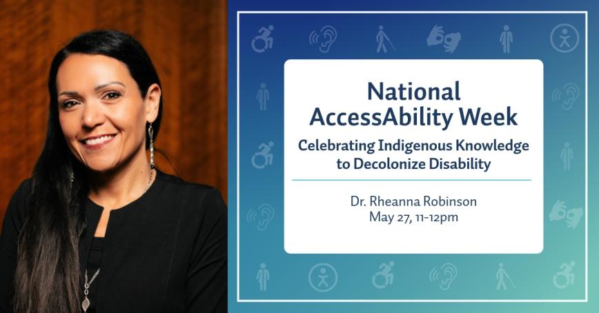 Profile picture of a women with the text Keynote Event: 'Celebrating Indigenous knowledge to decolonize disability' 