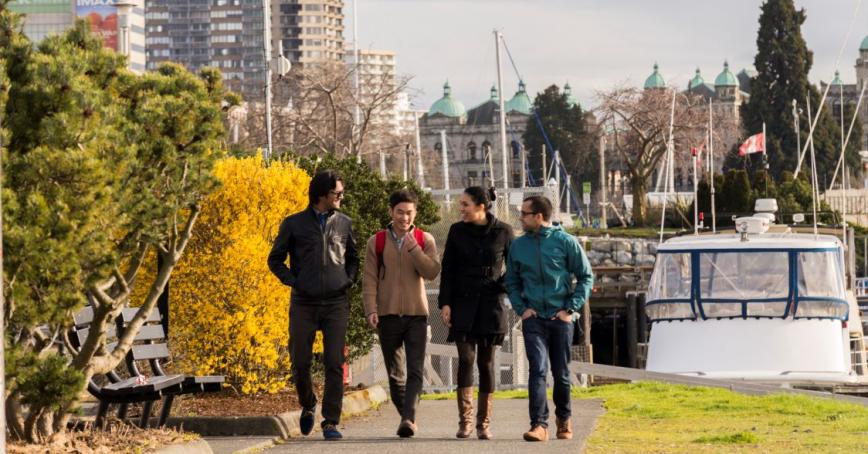 students in downtown Victoria