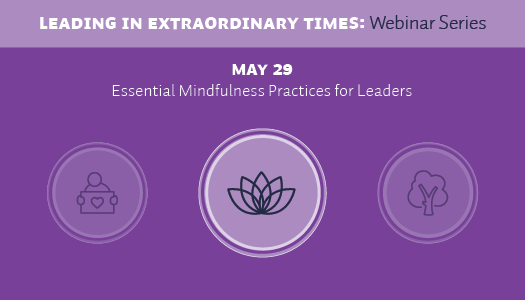 Picture of Webinar Series showing May 29, Essential Mindfulness Practices for Leaders