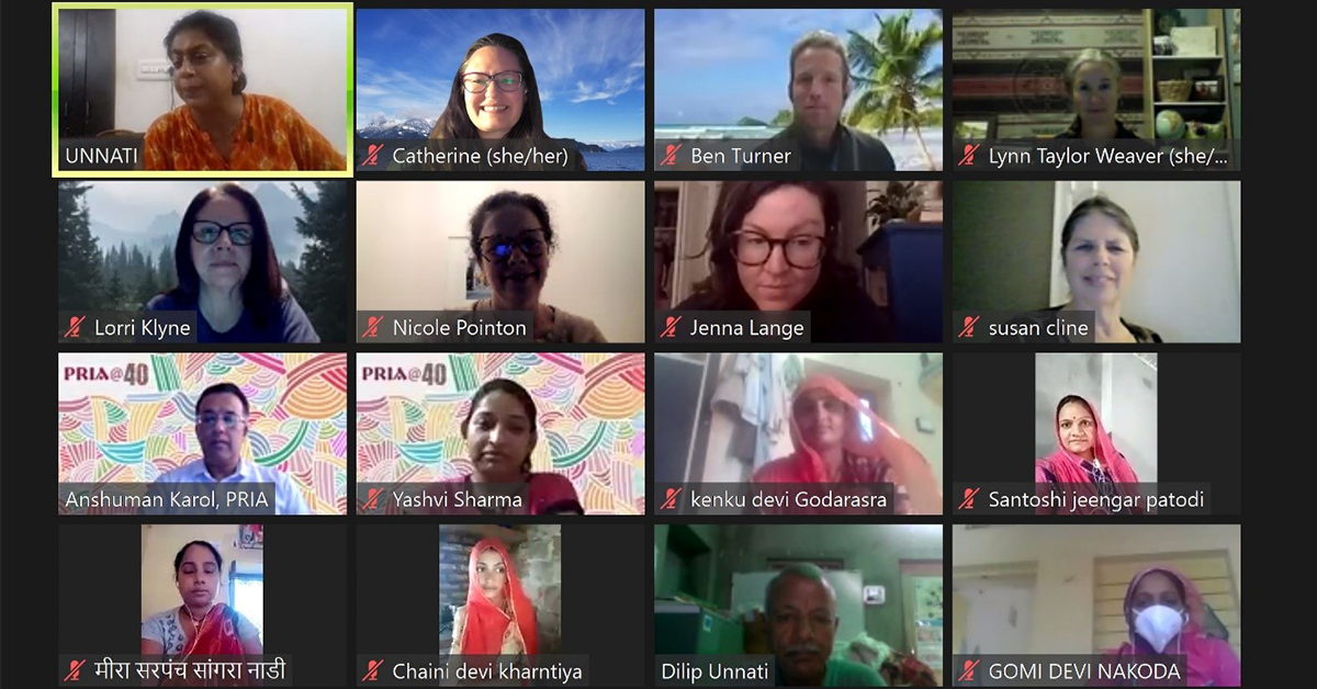 Screenshot of a zoom call.