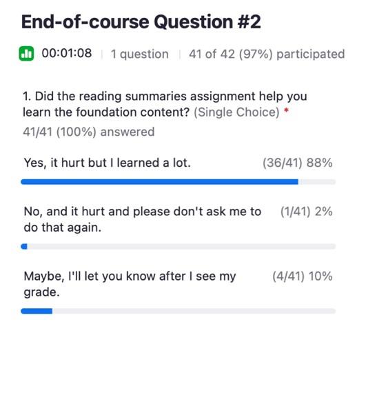 Slack survey to class