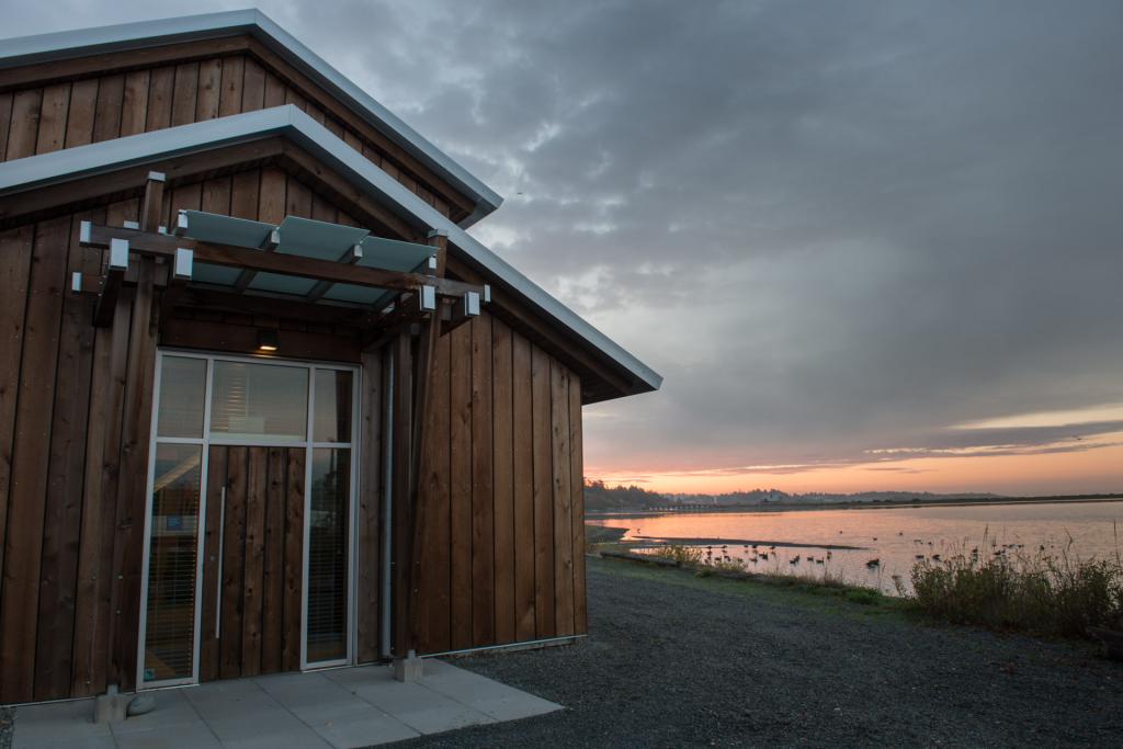 Decorative image of Blue Heron House at sunset