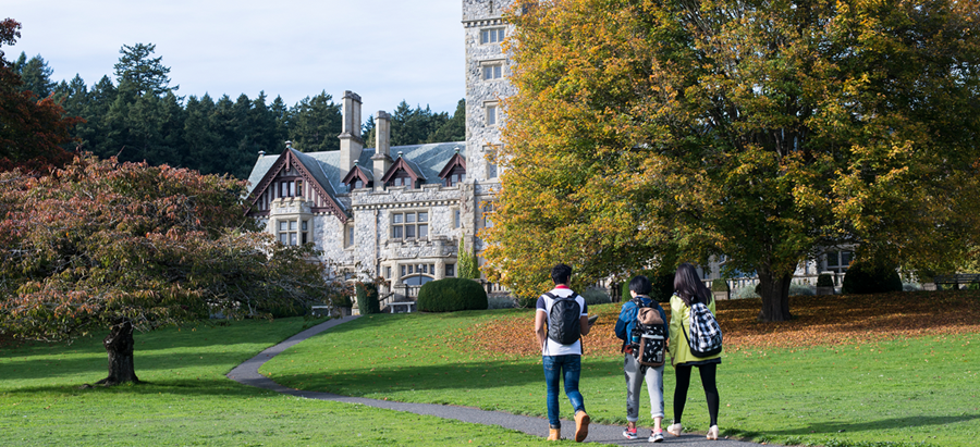 students walking on campus