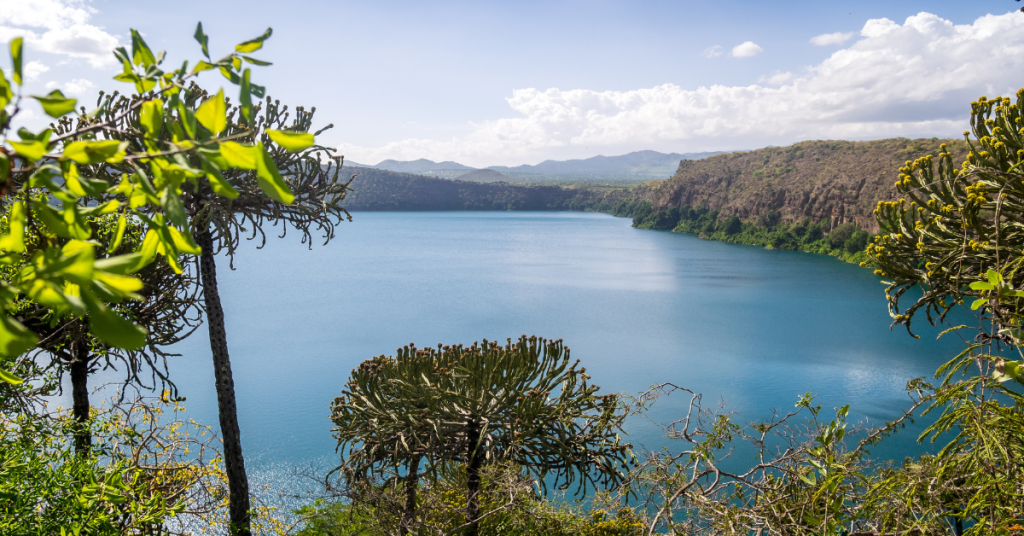 Lake Challa, on the border of Kenya and Tanzania.