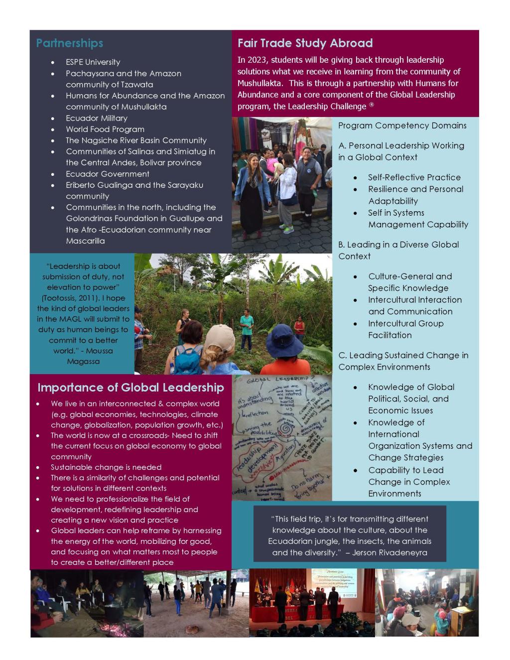Brochure about MAGL International Cultural Field Trip page 2