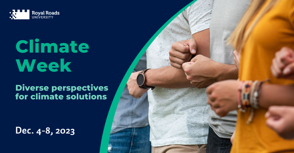 Climate week banner - arms linked in unity