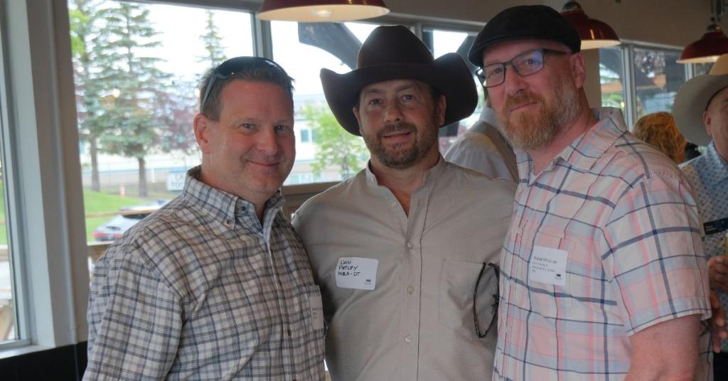 Alumni Dan Petley and Scott Ackerman with Dean of Interdisciplinary Studies Rob Mittelman. 