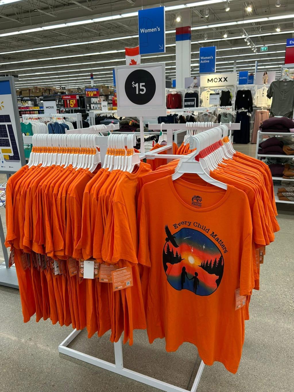 Orange shirts in Walmart