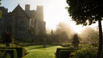Hatley Castle and Italian Garden in foreground.