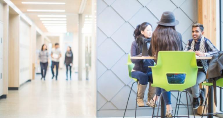 Royal Roads University - Derek Ford - students in hallway