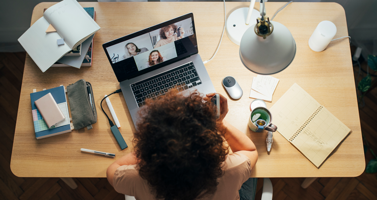 woman on video call