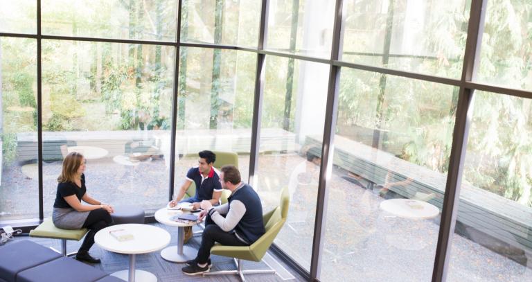 students in the library