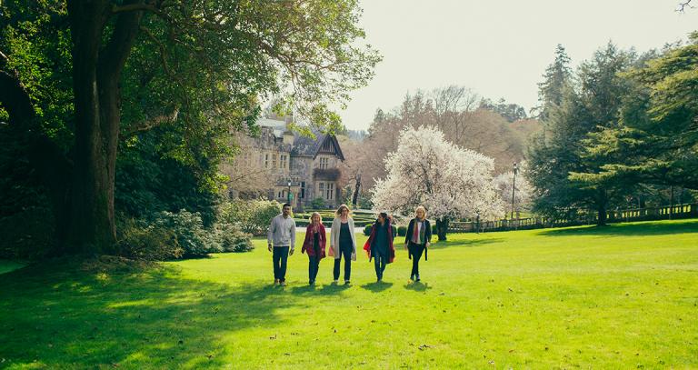 students walking at RRU