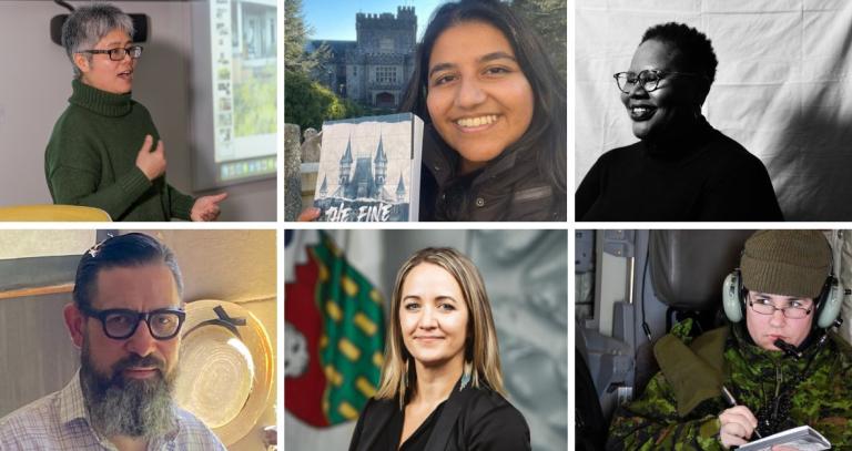Collage, clockwise from upper left corner: Jessie Zhang, Jessica Rita Rampersad, Isha Thompson, Bettina McCulloch-Drake, Kim Wickens, Lew MacDonald
