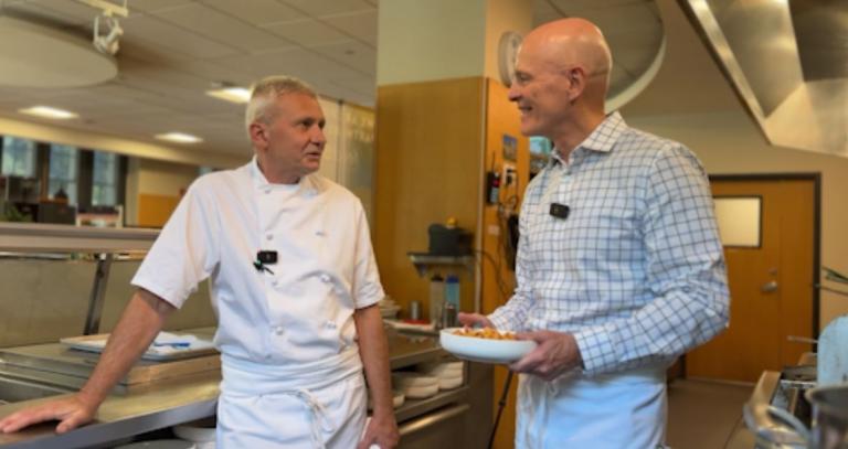President Steenkamp cooks up an affordable meal with Chef Daniele