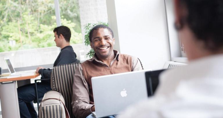 student at laptop