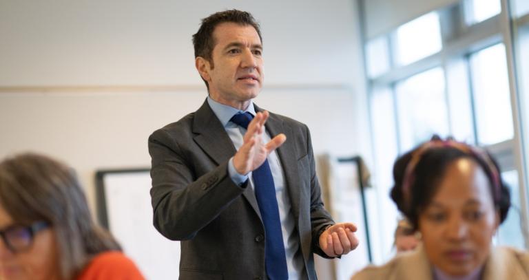Dr. Hassan Wafai teaches a DBA class.