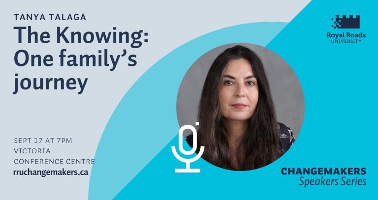 Tanya Talaga pictured with text beside saying "The Knowing: One family's journey"