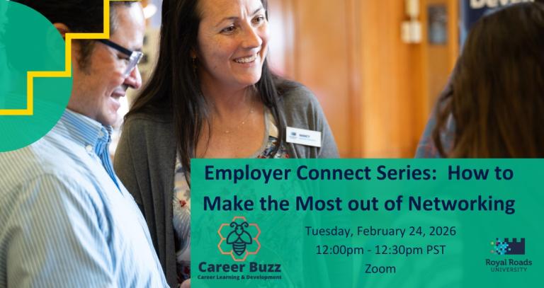 students talking at career fair