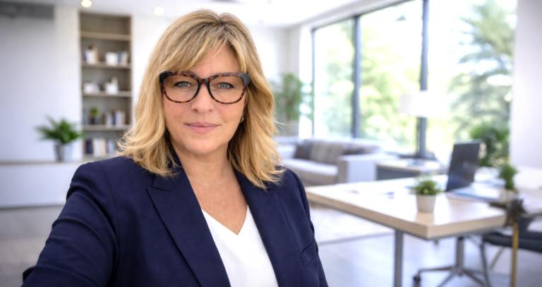 Zoe MacLeod sitting in an office environment